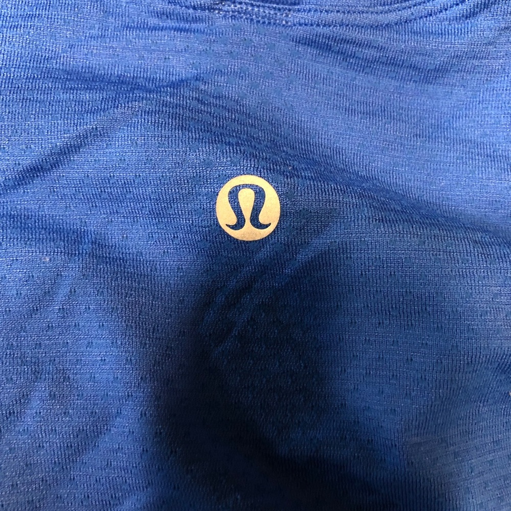 lululemon athletica Blue Tank Top with Gold Logo - Picture 1 of 2
